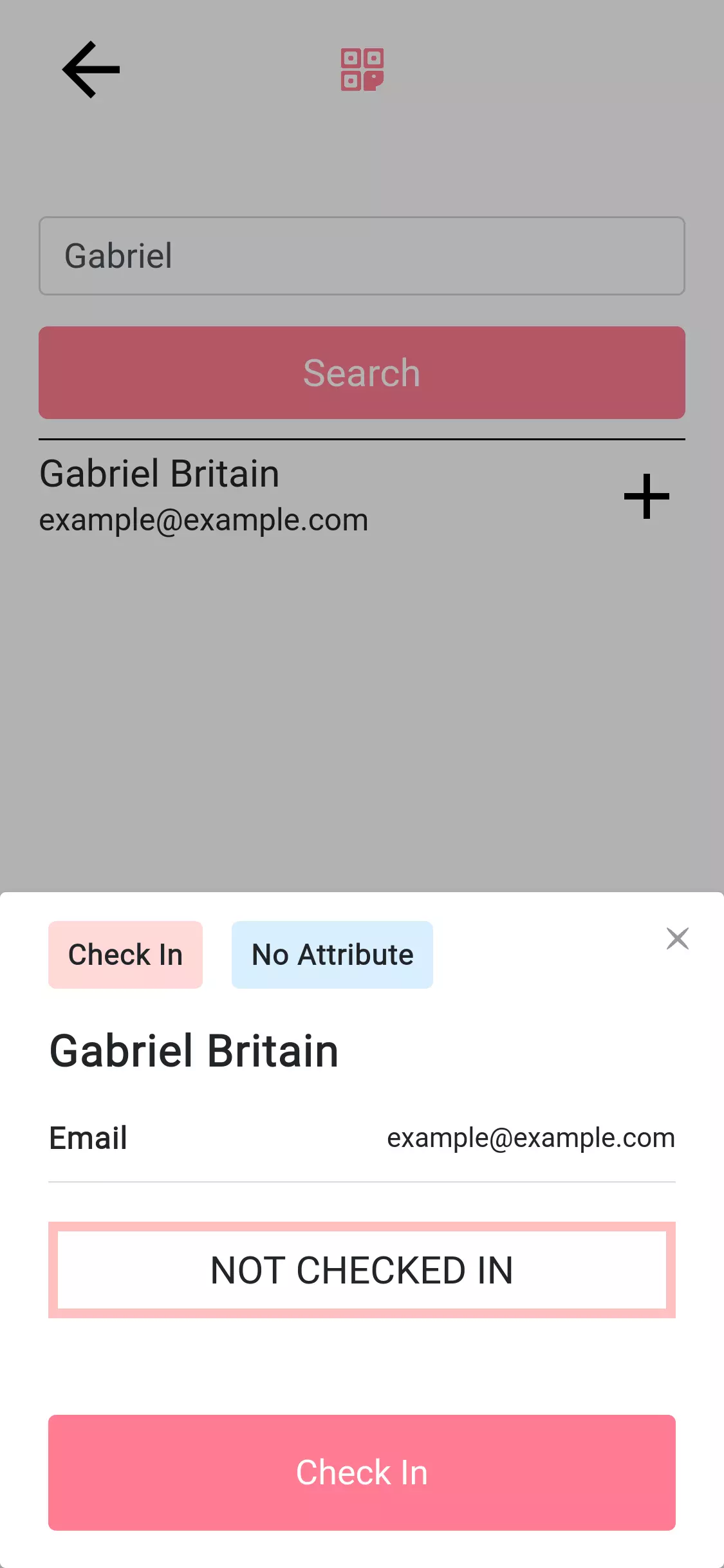 A screenshot of the TAMUhack QR code scanning application, codenamed 'Rattle'. The screenshot has two dropdowns to configure rapid scanning.